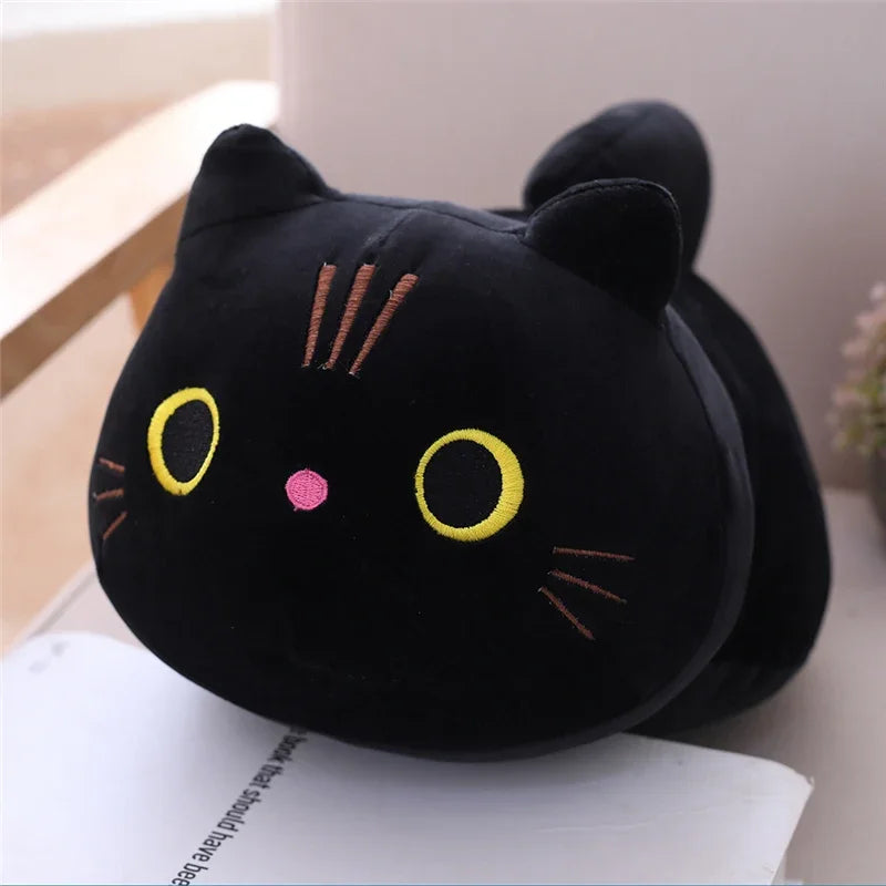 gatito kawaii súper suave negro, detalle rostro