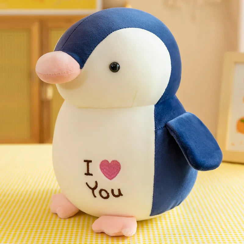 peluche pingüino kawaii azul, vista frontal