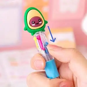 Set de 12 mini plumas multicolor 4 en 1