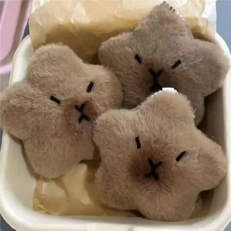 llaverito estrella kawaii, tres unidades marrón