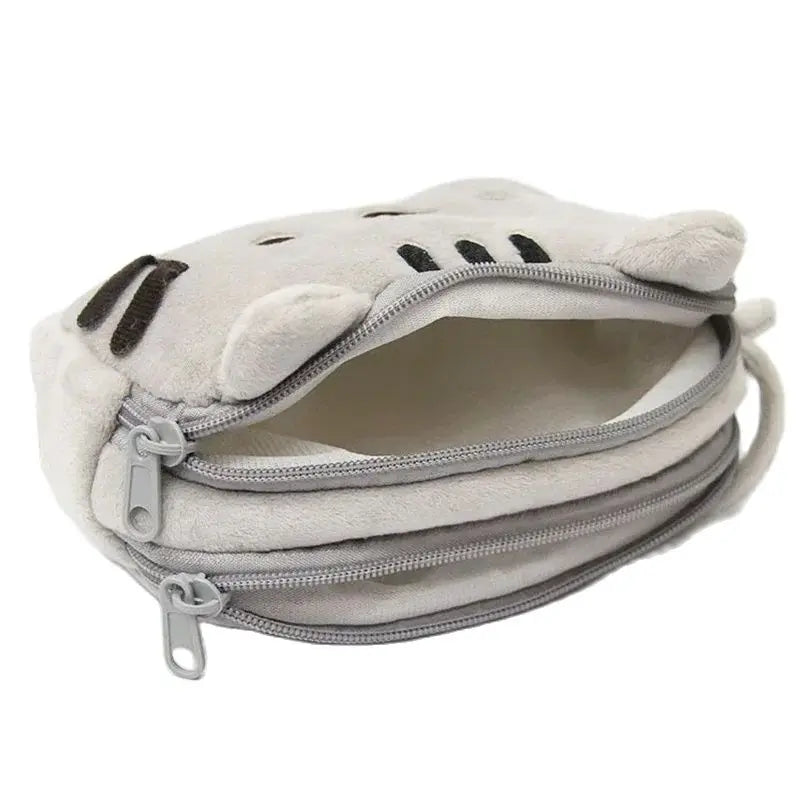 estuche kawaii de gato abierto, vista frontal