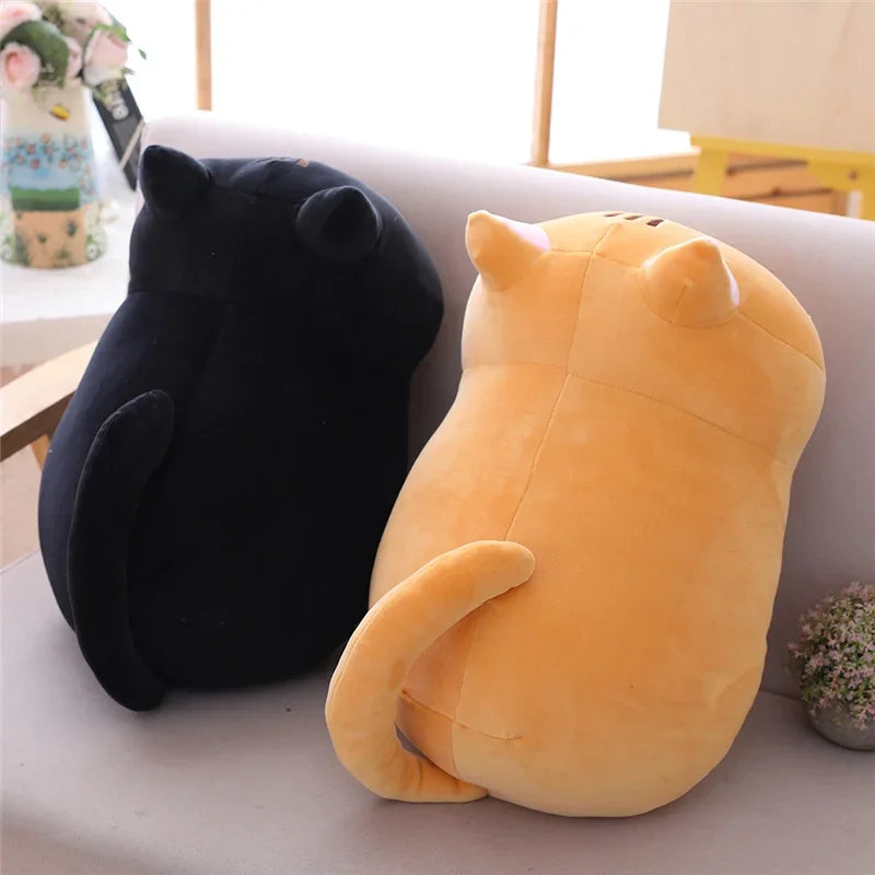 gatito kawaii súper suave negro y naranja, vista trasera