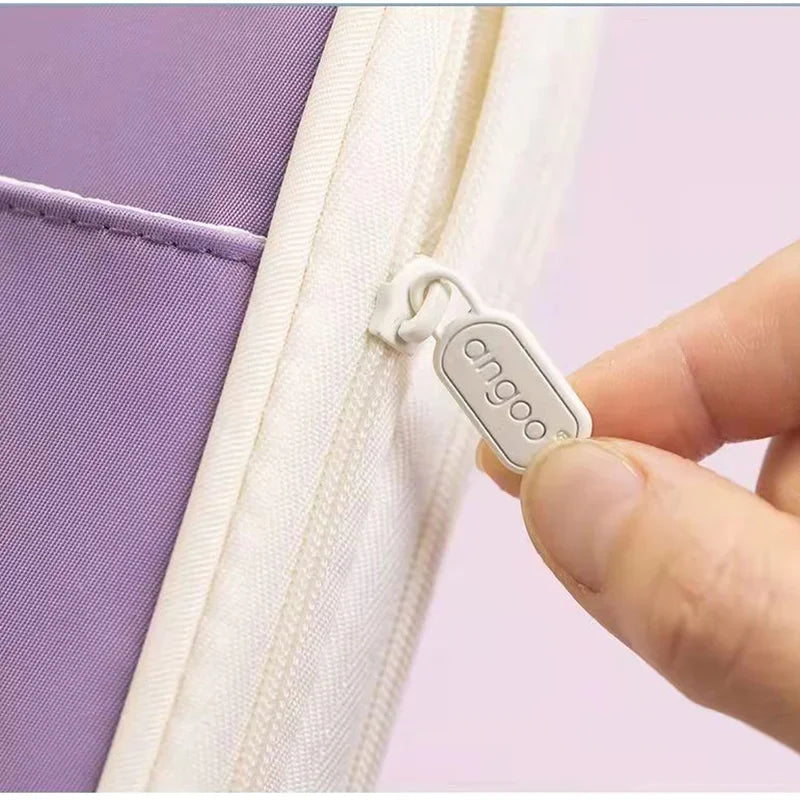 detalle estuche kawaii gran capacidad morado