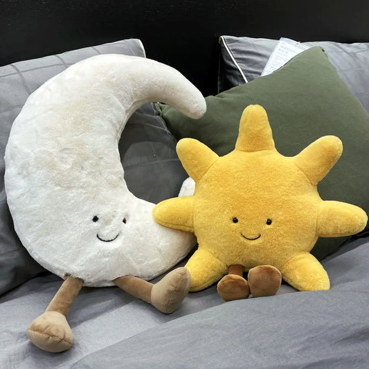 peluche luna grande y estrella pequeña kawaii