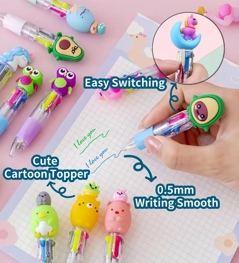 set de 12 mini plumas multicolor 4 en 1 usando para escribir